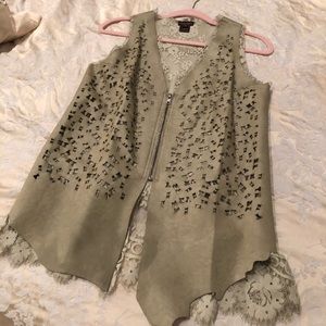 Leather and Lace Vest